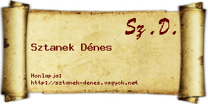 Sztanek Dénes névjegykártya