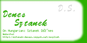 denes sztanek business card